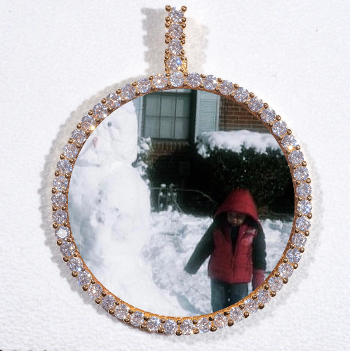 LARGE 3D CIRCLE CUSTOM PICTURE PENDANT