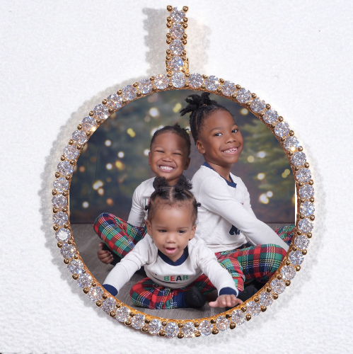 LARGE 3D CIRCLE CUSTOM PICTURE PENDANT