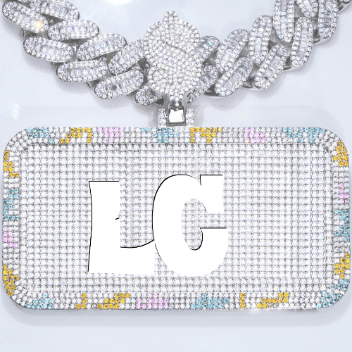 CUSTOM LETTER NECKLACE 3D COLORFUL SQUARE