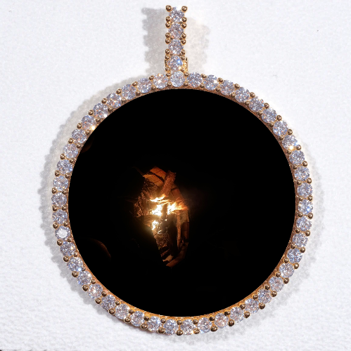 LARGE 3D CIRCLE CUSTOM PICTURE PENDANT