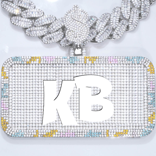 CUSTOM LETTER NECKLACE 3D COLORFUL SQUARE