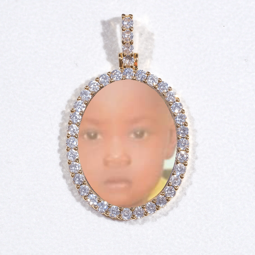 3D Oval Custom Picture Pendant