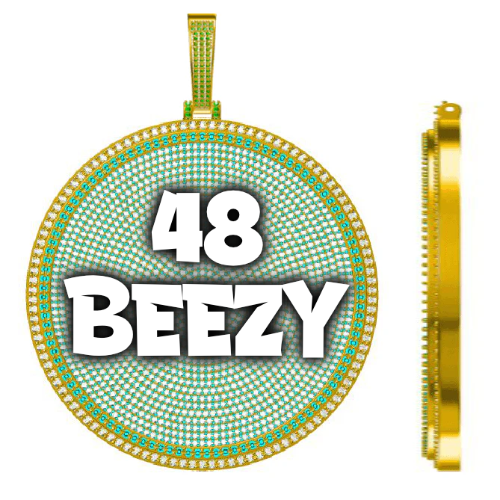 CUSTOM LETTER NECKLACE 3D BIG DISC