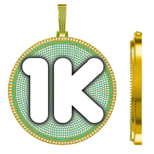 CUSTOM LETTER NECKLACE 3D BIG DISC