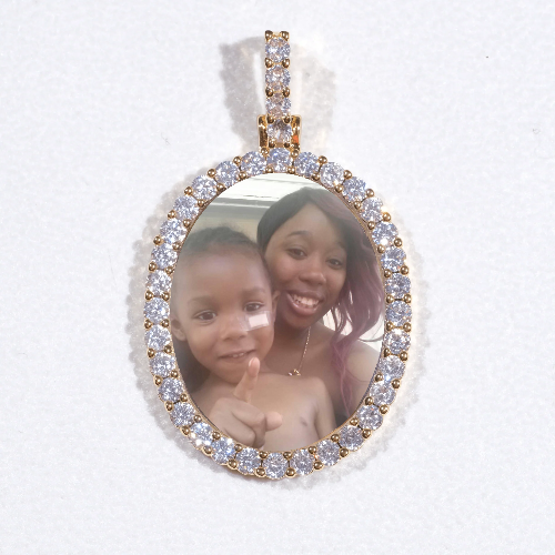 3D Oval Custom Picture Pendant