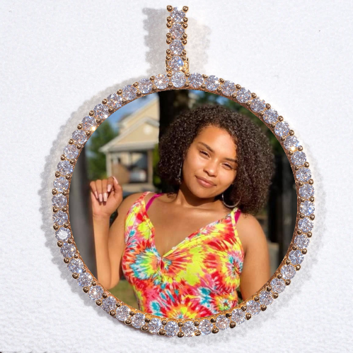 LARGE 3D CIRCLE CUSTOM PICTURE PENDANT