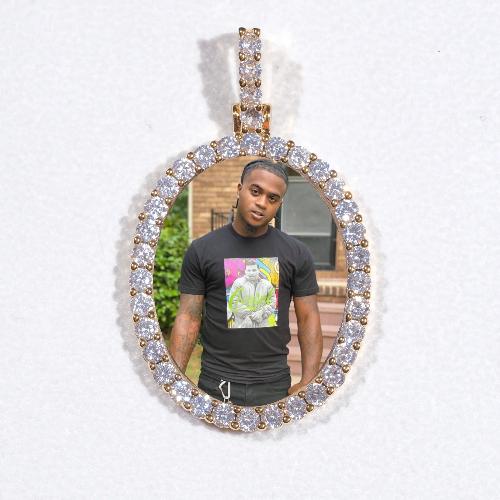 3D Oval Custom Picture Pendant