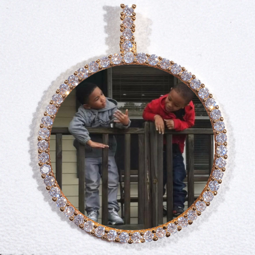 LARGE 3D CIRCLE CUSTOM PICTURE PENDANT
