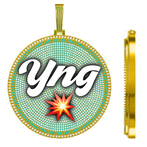 CUSTOM LETTER NECKLACE 3D BIG DISC