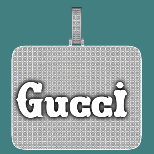 CUSTOM LETTER NECKLACE 3D BIG SQUARE