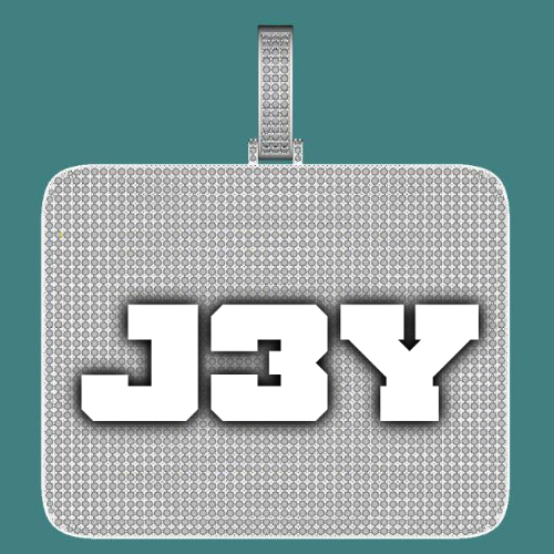 CUSTOM LETTER NECKLACE 3D BIG SQUARE