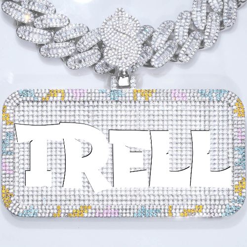 CUSTOM LETTER NECKLACE 3D COLORFUL SQUARE