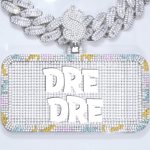 CUSTOM LETTER NECKLACE 3D COLORFUL SQUARE