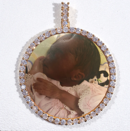 LARGE 3D CIRCLE CUSTOM PICTURE PENDANT