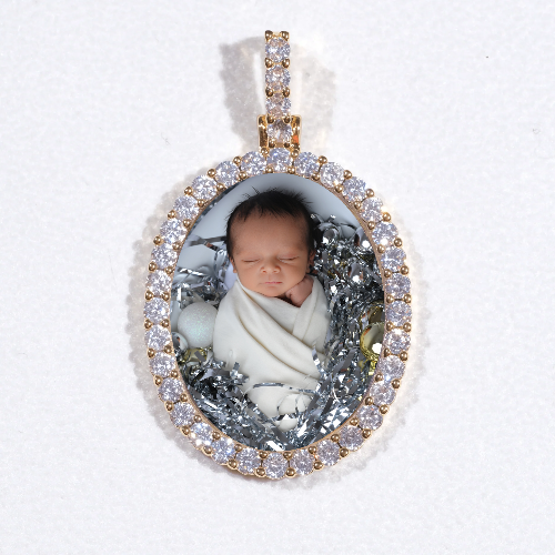 3D Oval Custom Picture Pendant