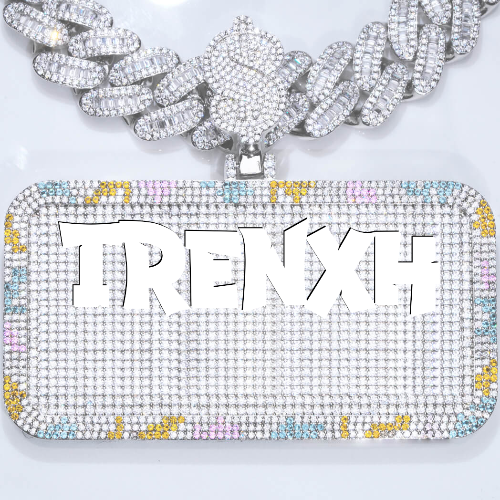 CUSTOM LETTER NECKLACE 3D COLORFUL SQUARE