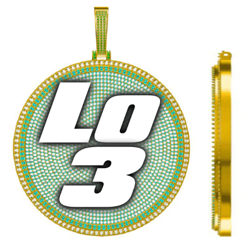 CUSTOM LETTER NECKLACE 3D BIG DISC