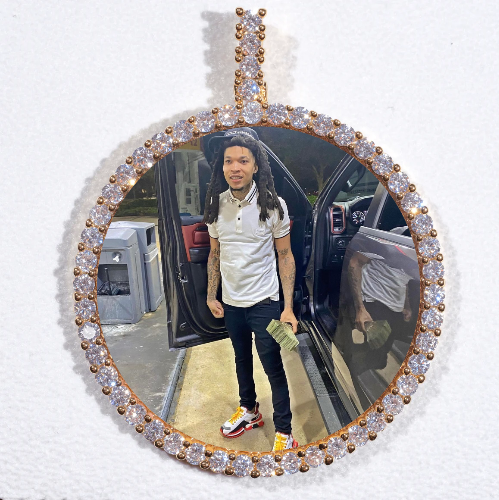 LARGE 3D CIRCLE CUSTOM PICTURE PENDANT