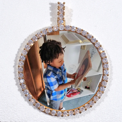 LARGE 3D CIRCLE CUSTOM PICTURE PENDANT