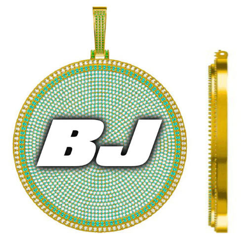 CUSTOM LETTER NECKLACE 3D BIG DISC