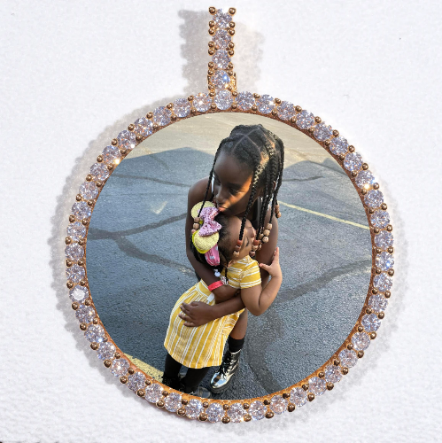 LARGE 3D CIRCLE CUSTOM PICTURE PENDANT
