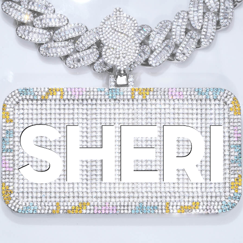 CUSTOM LETTER NECKLACE 3D COLORFUL SQUARE