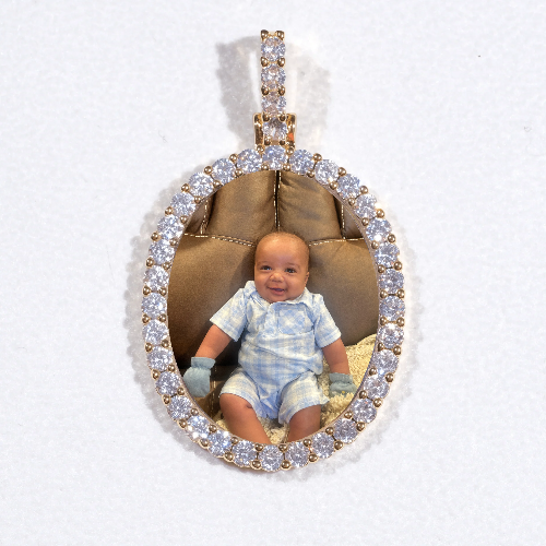3D Oval Custom Picture Pendant