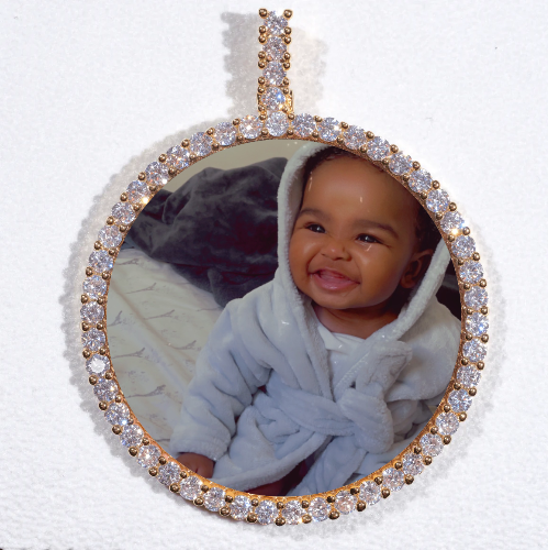 LARGE 3D CIRCLE CUSTOM PICTURE PENDANT