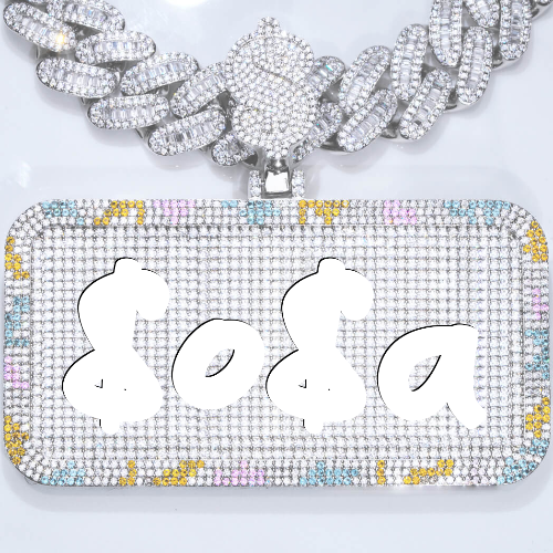 CUSTOM LETTER NECKLACE 3D COLORFUL SQUARE