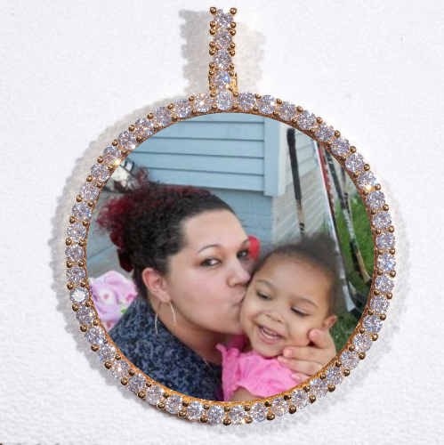 LARGE 3D CIRCLE CUSTOM PICTURE PENDANT