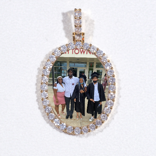 3D Oval Custom Picture Pendant