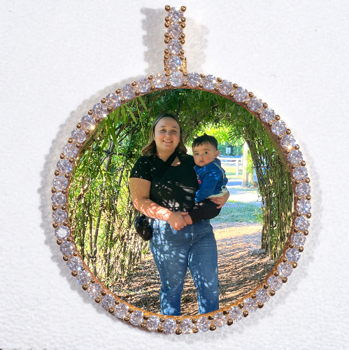 LARGE 3D CIRCLE CUSTOM PICTURE PENDANT