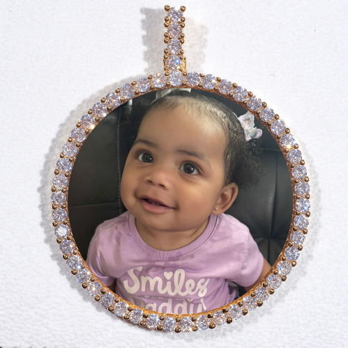 LARGE 3D CIRCLE CUSTOM PICTURE PENDANT