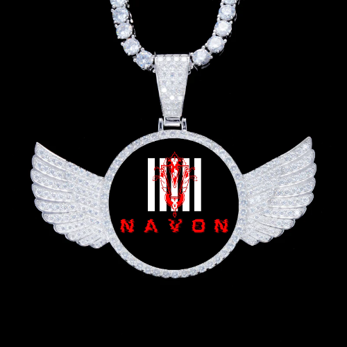 925S & VVS Moissanite 3D Wing Custom Picture Pendant