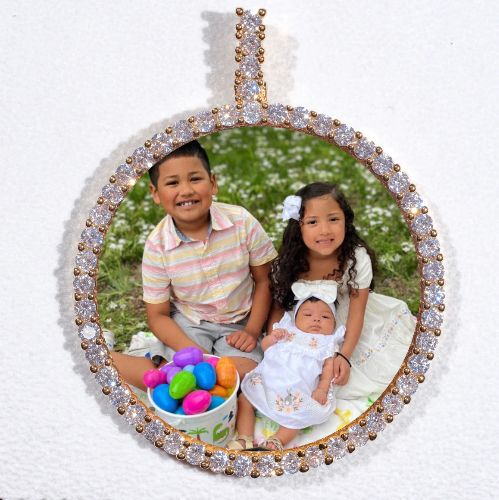 LARGE 3D CIRCLE CUSTOM PICTURE PENDANT