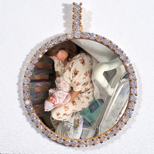 LARGE 3D CIRCLE CUSTOM PICTURE PENDANT