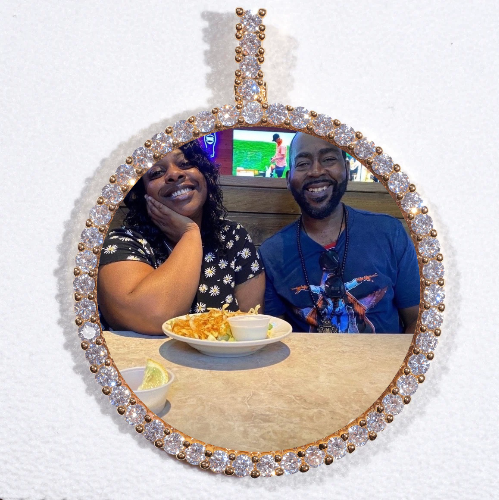 LARGE 3D CIRCLE CUSTOM PICTURE PENDANT