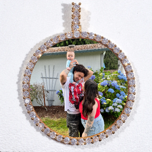 LARGE 3D CIRCLE CUSTOM PICTURE PENDANT