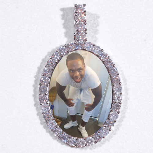 Large 3D Oval Custom Picture Pendant