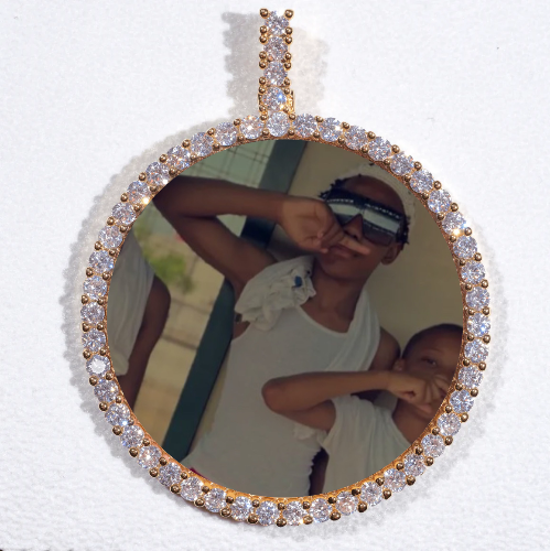 LARGE 3D CIRCLE CUSTOM PICTURE PENDANT