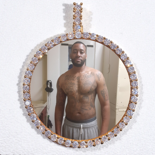 LARGE 3D CIRCLE CUSTOM PICTURE PENDANT