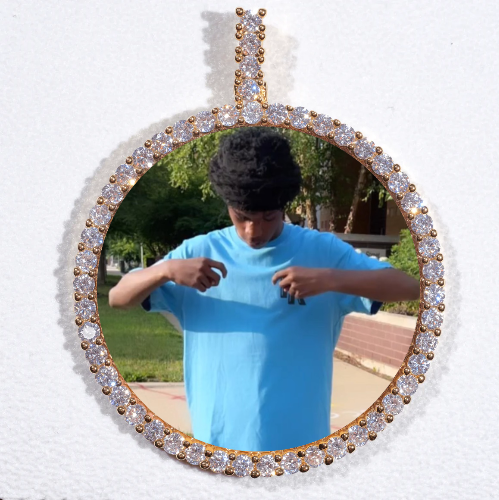 LARGE 3D CIRCLE CUSTOM PICTURE PENDANT