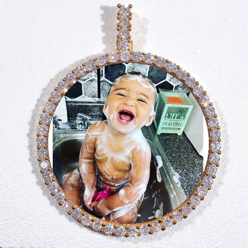 LARGE 3D CIRCLE CUSTOM PICTURE PENDANT