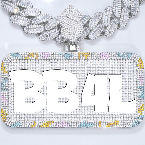 CUSTOM LETTER NECKLACE 3D COLORFUL SQUARE