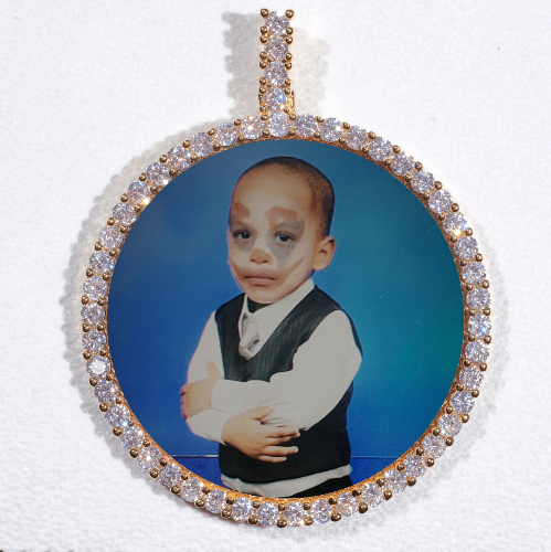 LARGE 3D CIRCLE CUSTOM PICTURE PENDANT