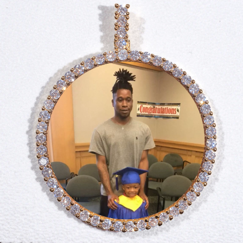 LARGE 3D CIRCLE CUSTOM PICTURE PENDANT