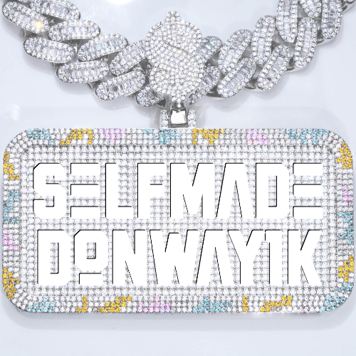 CUSTOM LETTER NECKLACE 3D COLORFUL SQUARE