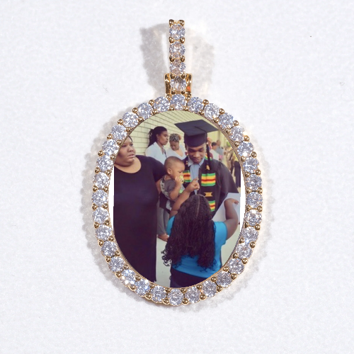 3D Oval Custom Picture Pendant