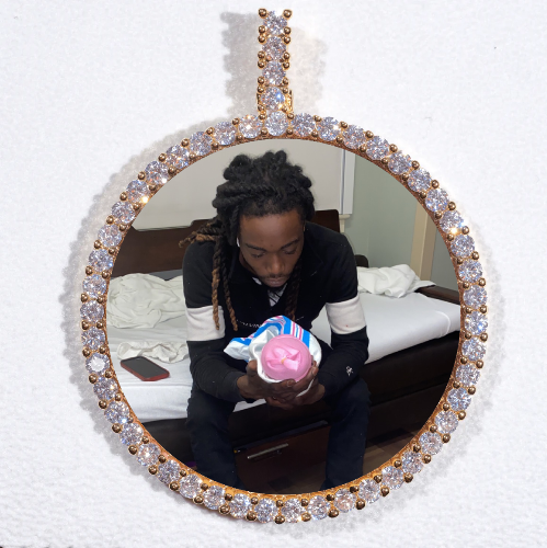 LARGE 3D CIRCLE CUSTOM PICTURE PENDANT