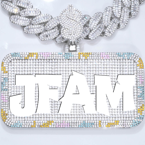 CUSTOM LETTER NECKLACE 3D COLORFUL SQUARE